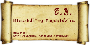 Bleszkány Magdaléna névjegykártya